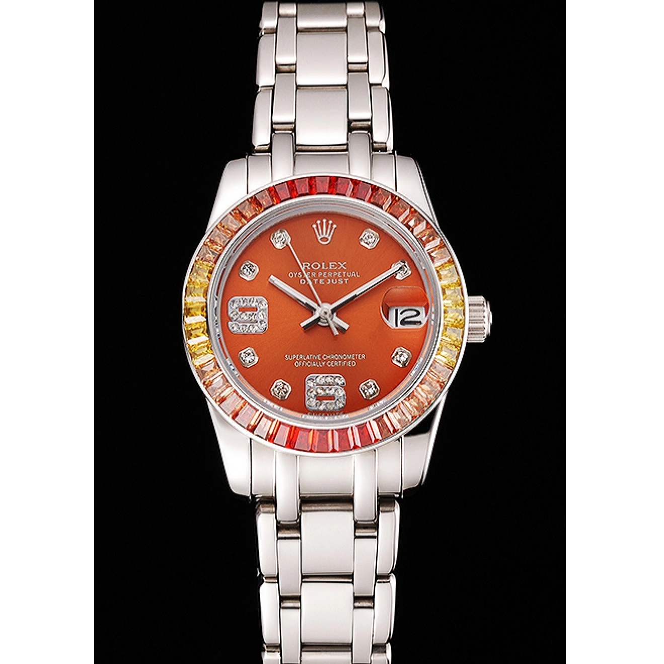 Aaa replica watch Stainless 39 Bracelet Datejust Cognac Pearlmaster And Rolex Steel Case Dial 0817
